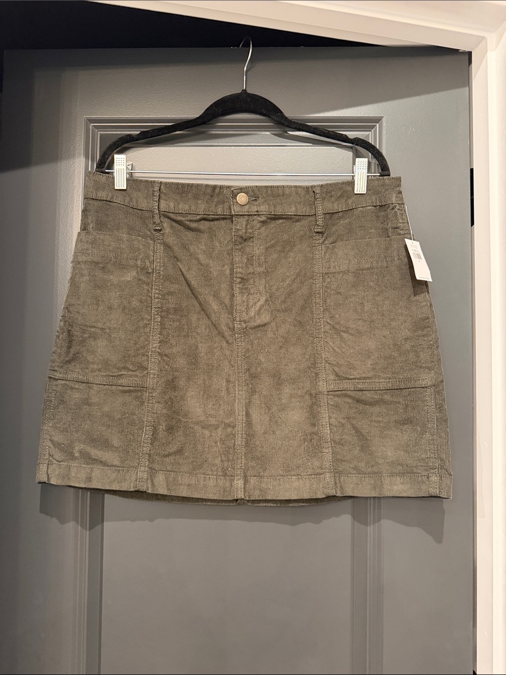 Old Navy Corduroy Mini Skirt in Dark Olive Green